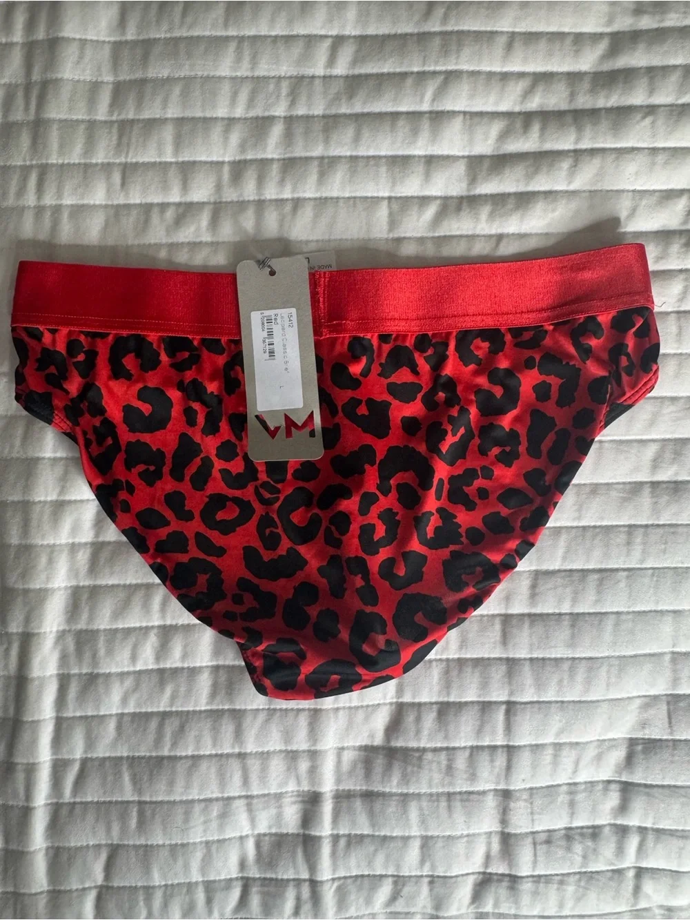 MODUS VIVENDI Red Leopard-Print Men's Brief with Contour Pouch